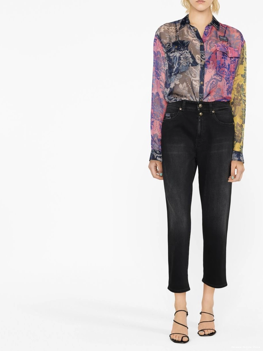 Cheap Jeans Versace Couture panelled Tapestry shirt Couture Women 0814